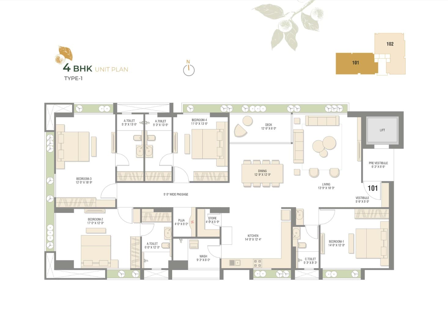 Floor Plan 1 - Sharanya Kadamb