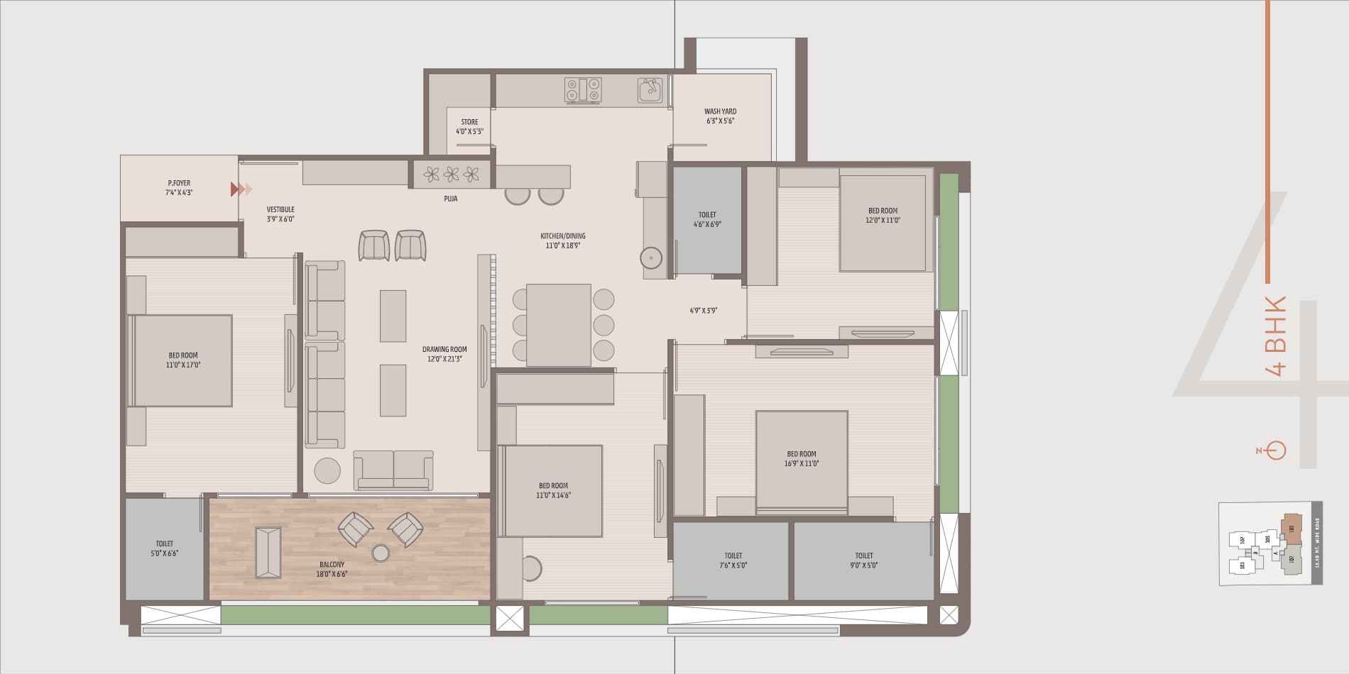 Floor Plan 1 - Shakti Essence 171
