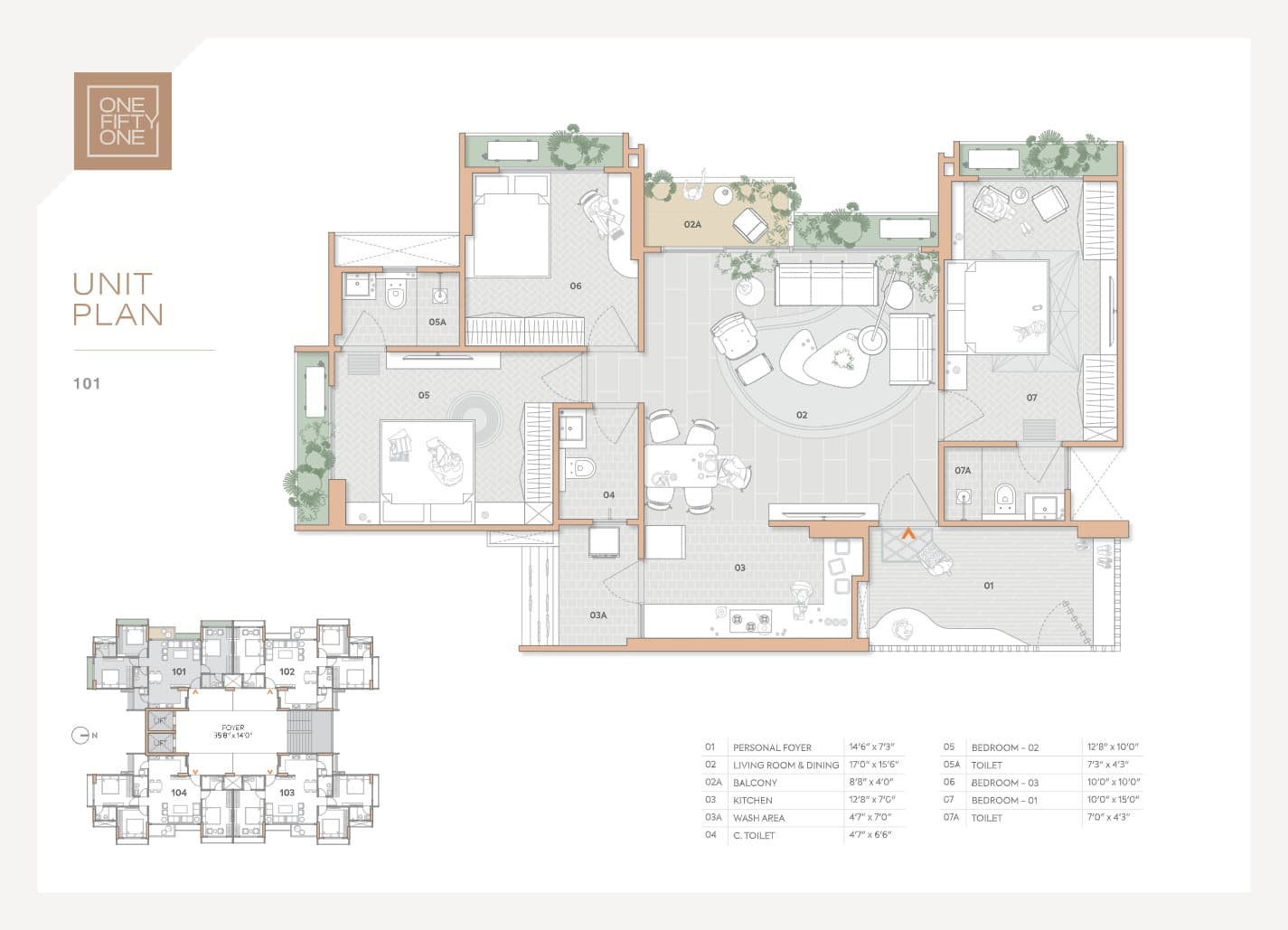 Floor Plan 1 - Alok One Fifty One