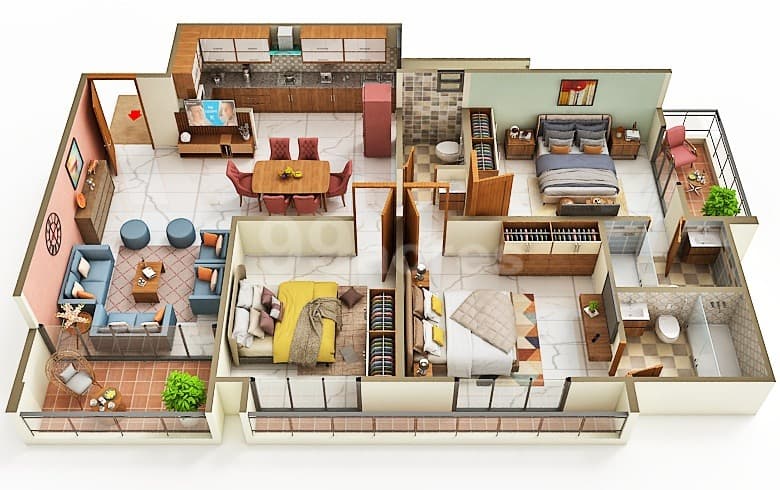 Floor Plan 1 - Sahajanand Supreme