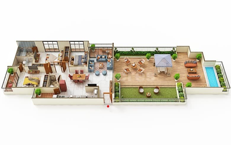 Floor Plan 3 - Sahajanand Supreme