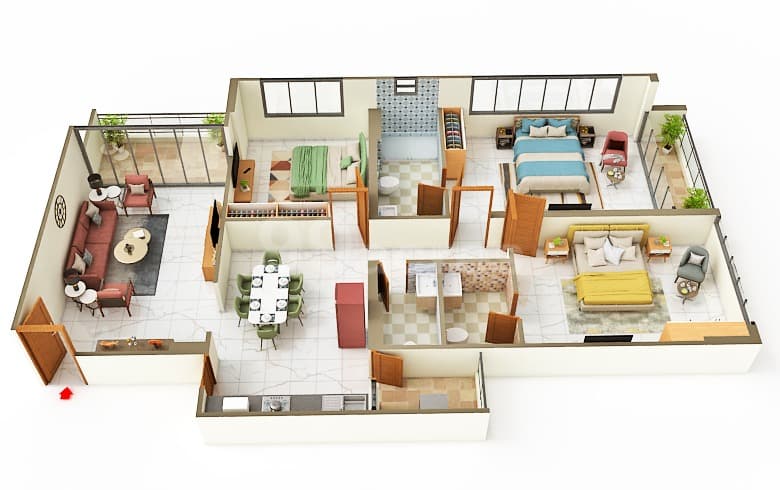 Floor Plan 1 - Turquoise Glamouere