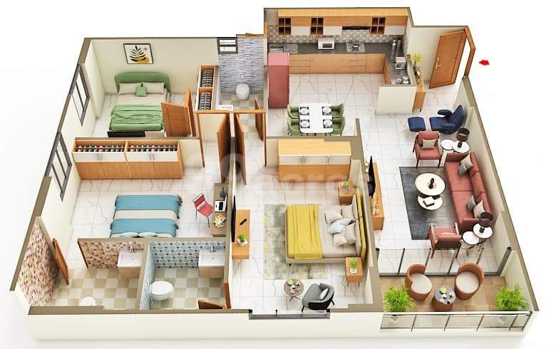 Floor Plan 3 - Turquoise Glamouere