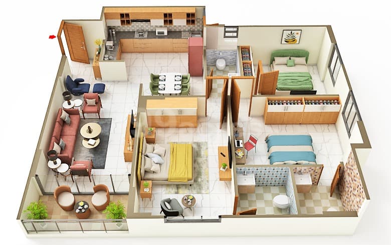 Floor Plan 4 - Turquoise Glamouere