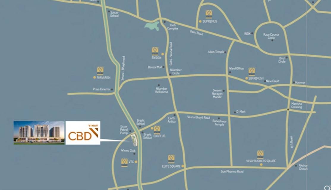 Commercial Vihav CBD - side view in Vadodara