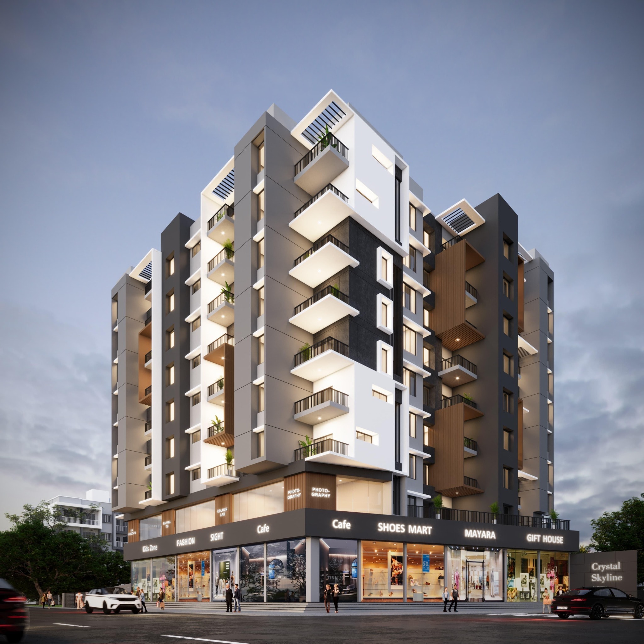 Angle Crystal Skyline - apartment for buy-new in Kalamba, kolhapur - main view