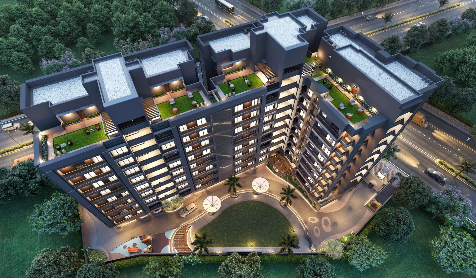 Palladian Greens - 3 BHK apartment for buy-resale in South Bopal, Ahmedabad - main view
