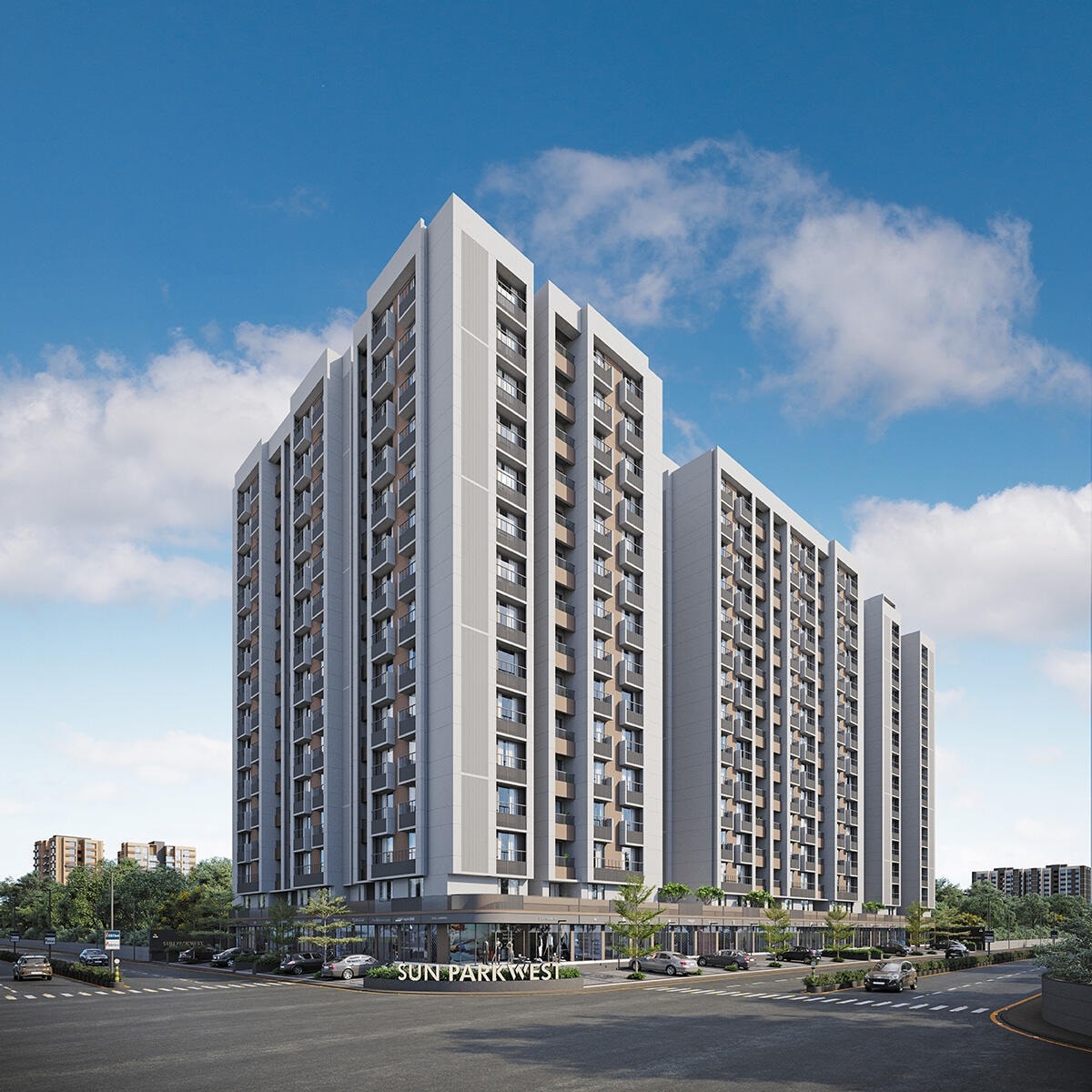 Sun Parkwest - 2 BHK apartment for buy-new in Shela, Ahmedabad - main view