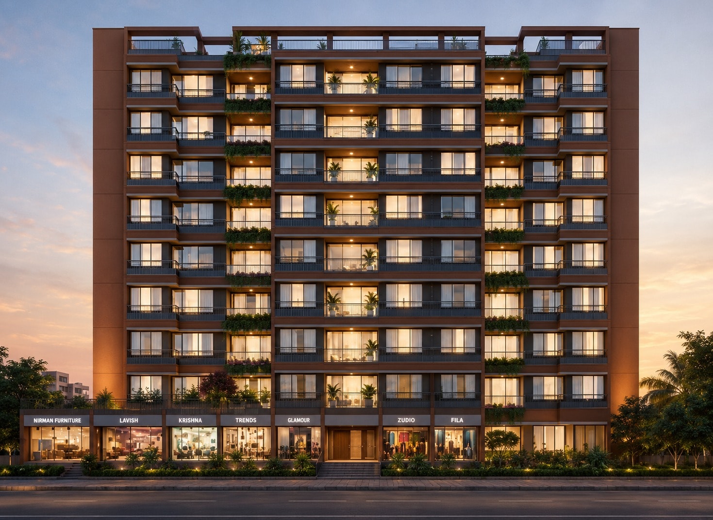 Sagar Sky - 3 BHK apartment for buy-new in Raysan, Gandhinagar - main view