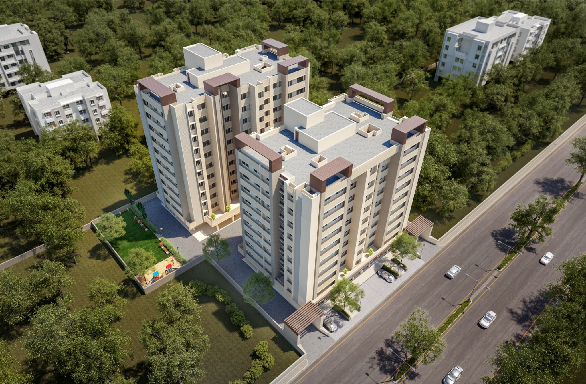 Praharsh Platinium - 3 BHK apartment for buy-resale in Shela, Ahmedabad - main view
