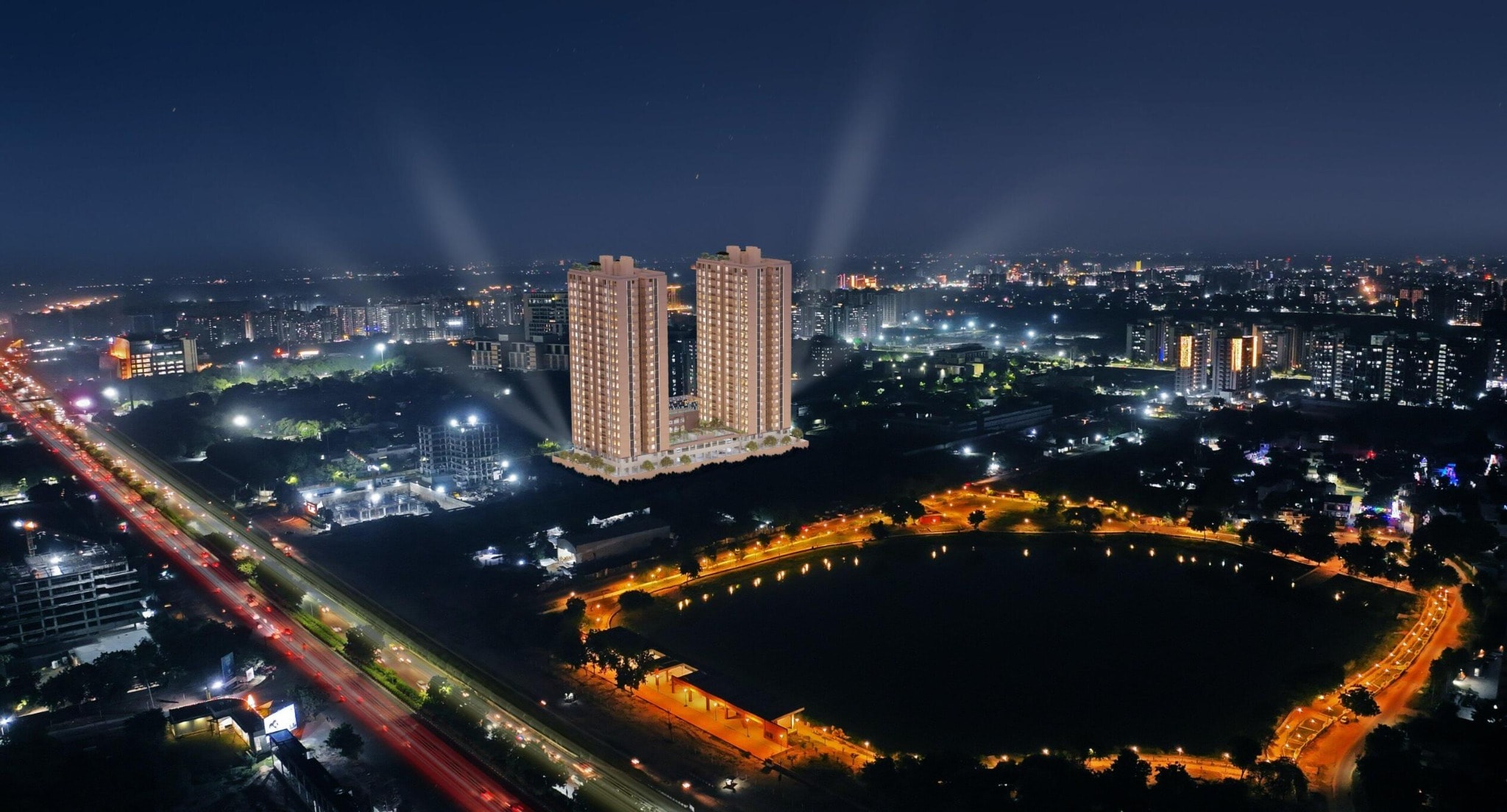 Malabar Retreat a Project by Ganesh Housing - 4 BHK apartment for buy-new in Vaishnodevi Circle, Ahmedabad - main view