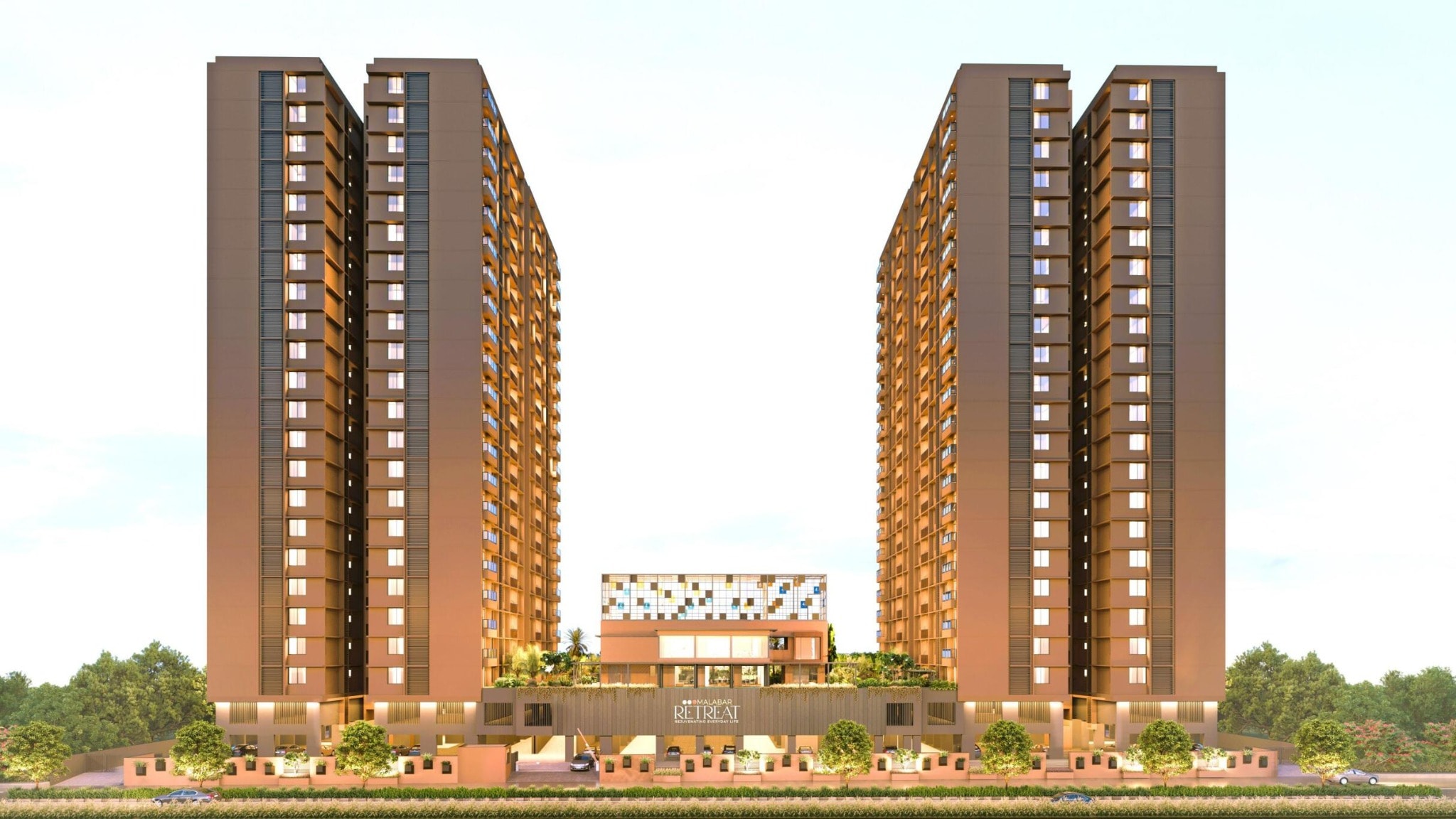 Malabar Retreat a Project by Ganesh Housing - exterior view in Ahmedabad