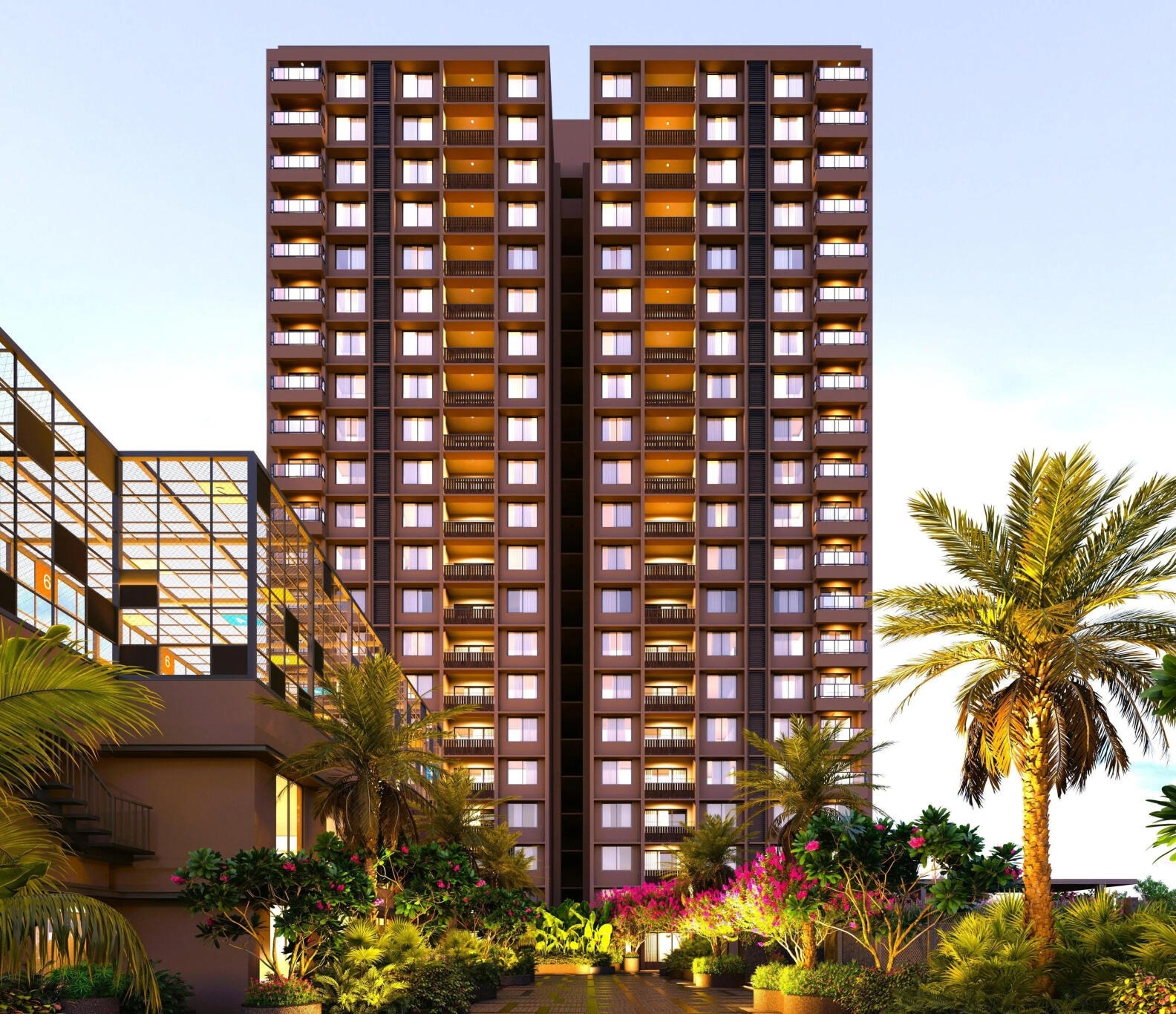 Malabar Retreat a Project by Ganesh Housing - side view in Ahmedabad