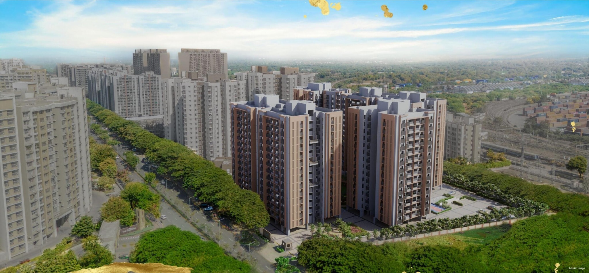 Adani Elysium Novus - 2 BHK apartment for buy-new in Vaishnodevi Circle, Ahmedabad - main view