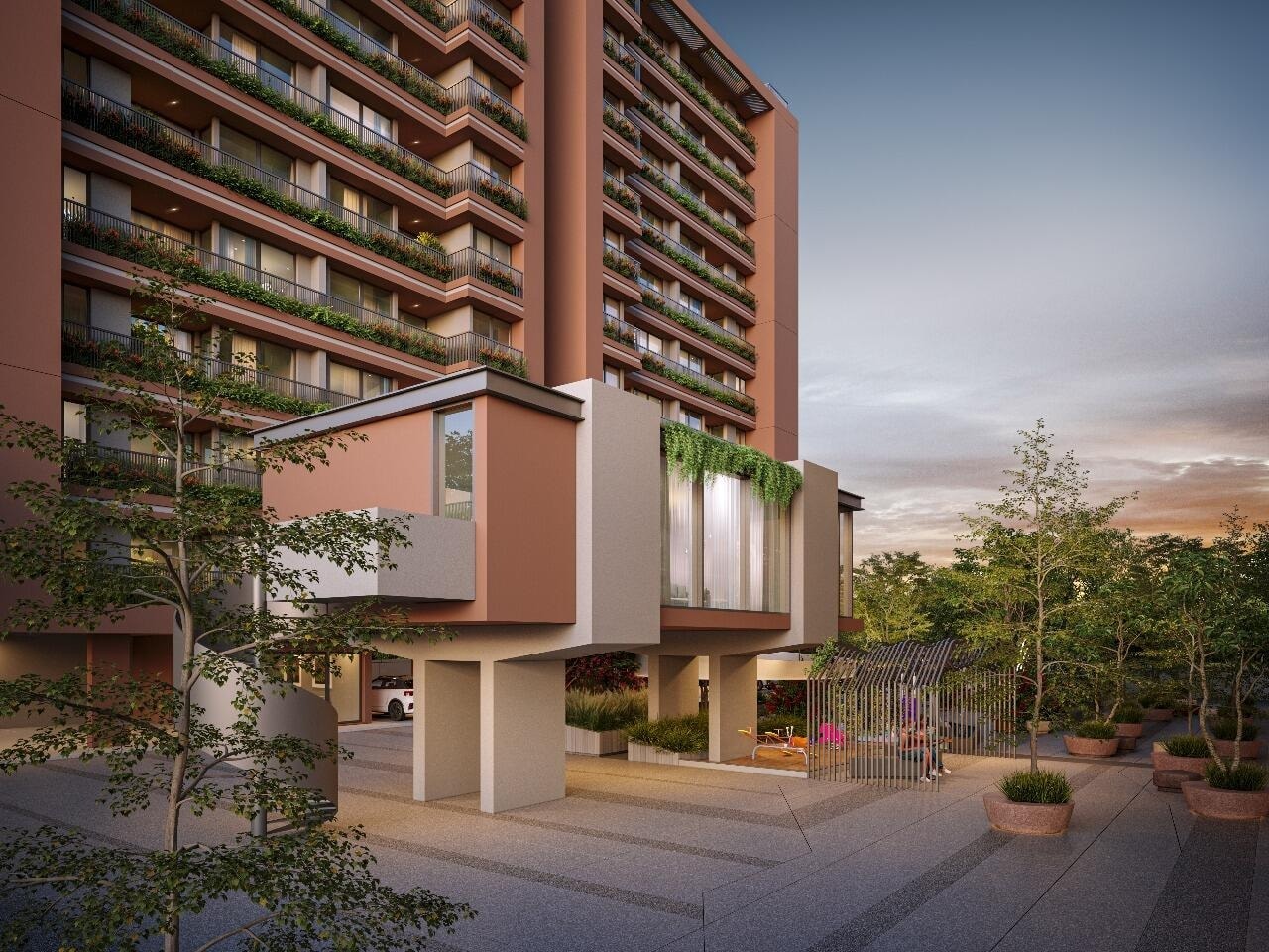 Parshwanath Emerald - exterior view in Ahmedabad