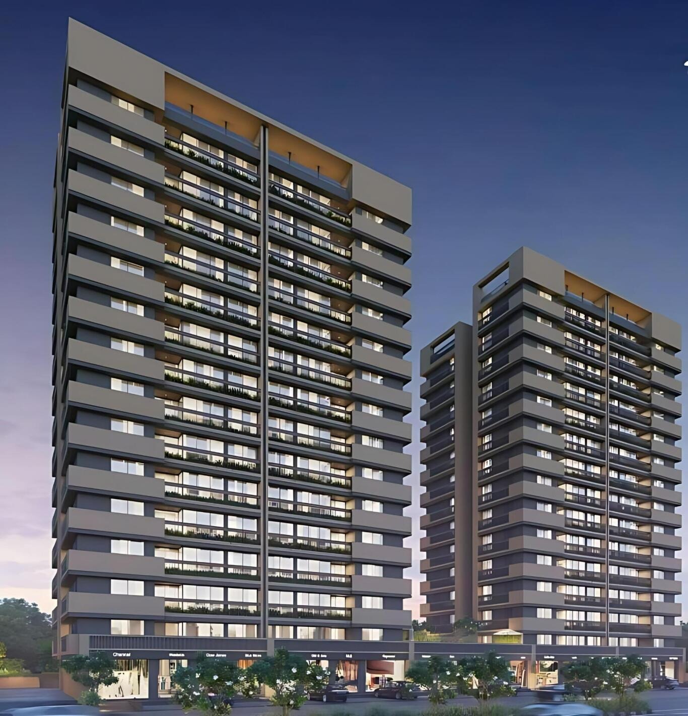 Dhiva Kalash Orlena - 2 BHK apartment for buy-new in Adalaj, Ahmedabad - main view