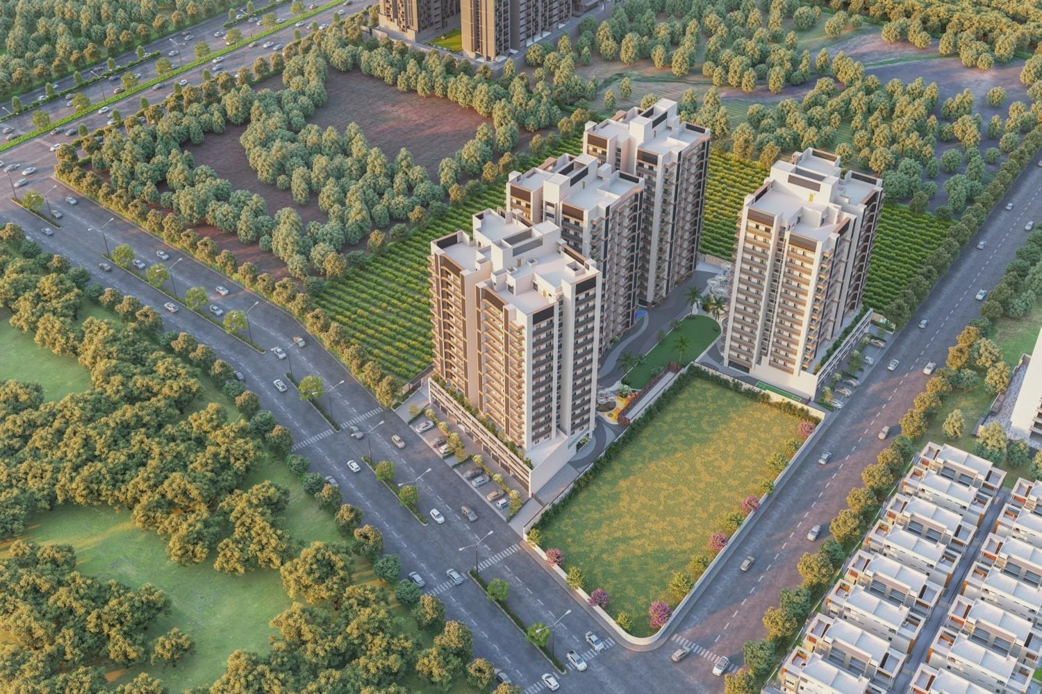 Swastik Reva - 3 BHK apartment for buy-new in Chharodi, Ahmedabad - main view