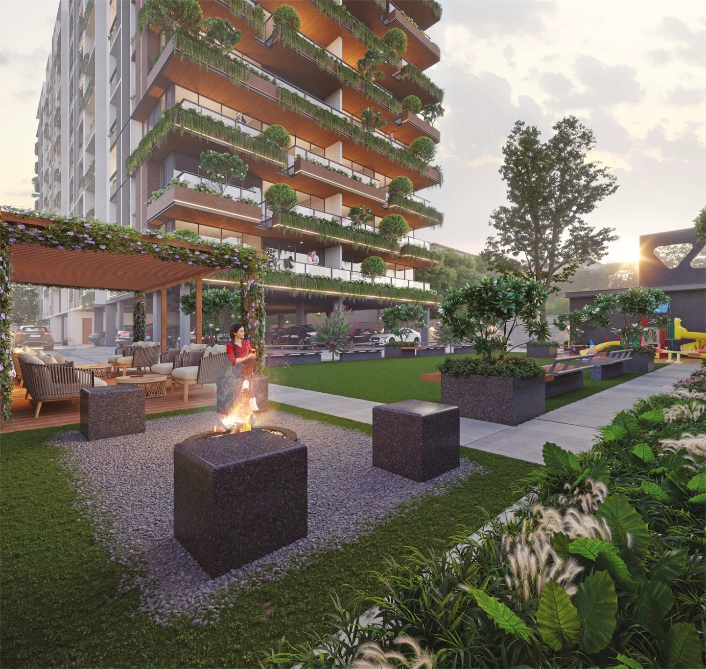 Swara Skygreens - side view in Ahmedabad