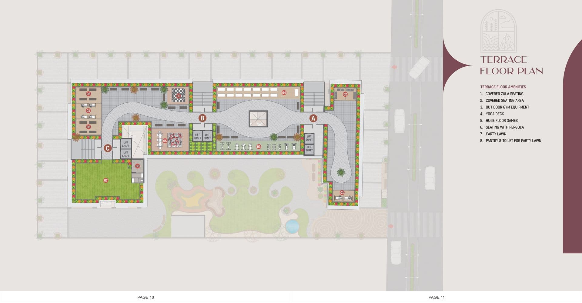 Floor Plan 1 - 2 BHK Apartment in Orium Elements, Vaishnodevi Circle, Ahmedabad