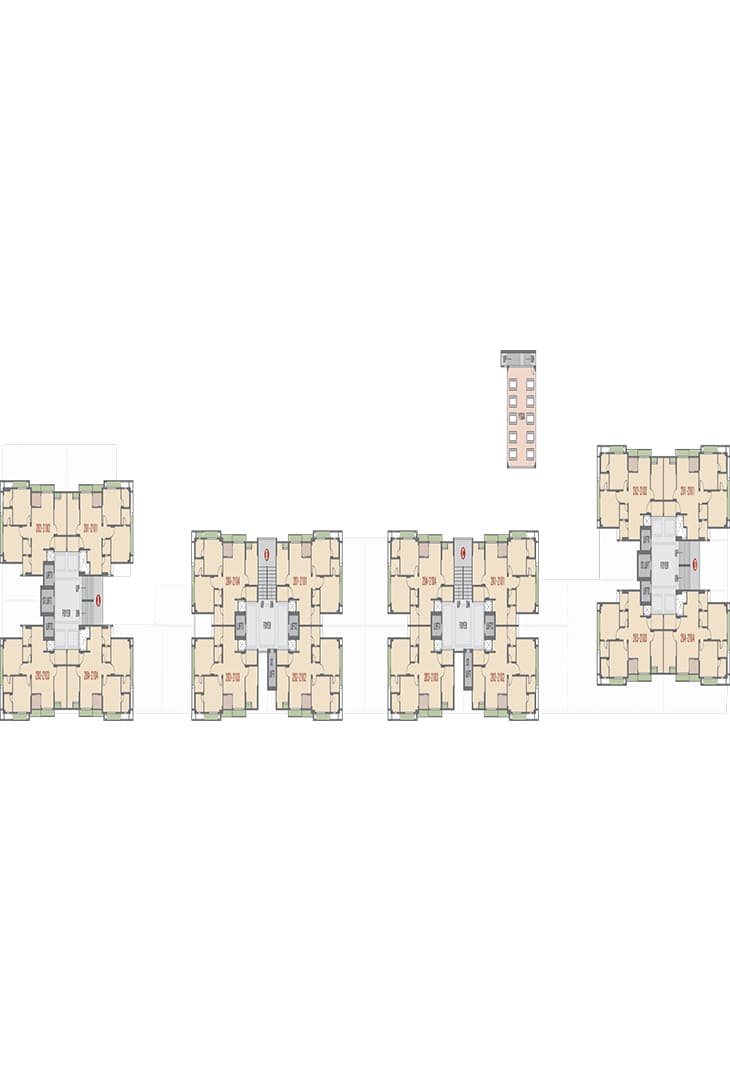 Floor Plan 2 - 3 BHK Apartment in Serenity Shivam, South Bopal, Ahmedabad