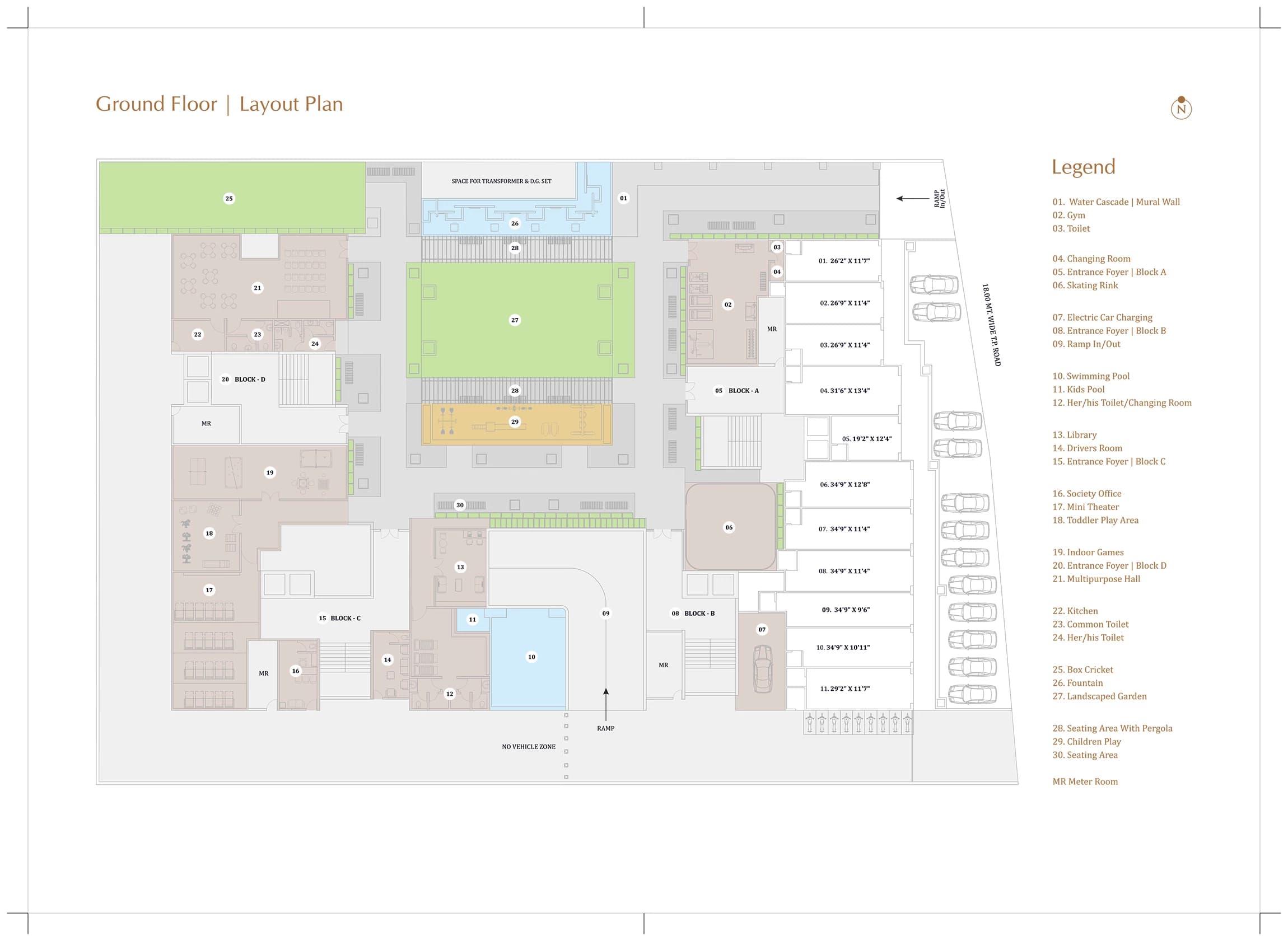 Floor Plan 5 - 3 BHK Apartment in Dev Aashish Pride Plus, Hanspura, Ahmedabad
