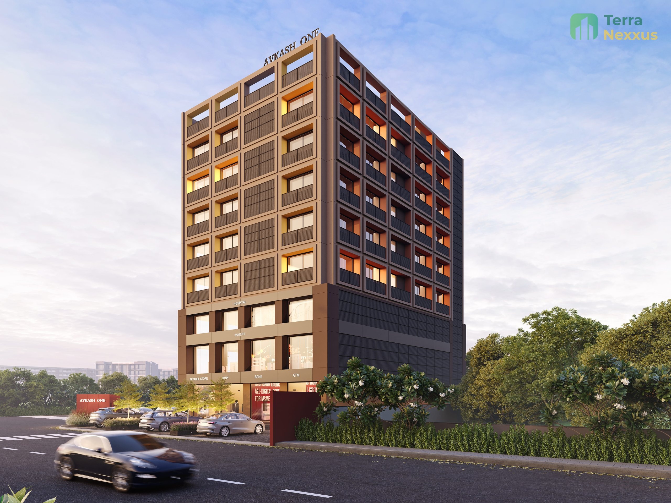 Office Space in Avkash One, Raysan, Gandhinagar - side view in Gandhinagar